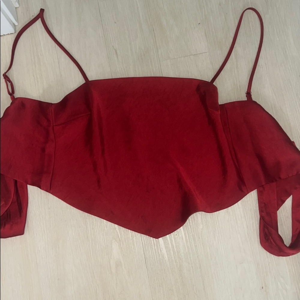 Sunday Best Aritzia red tie shirt